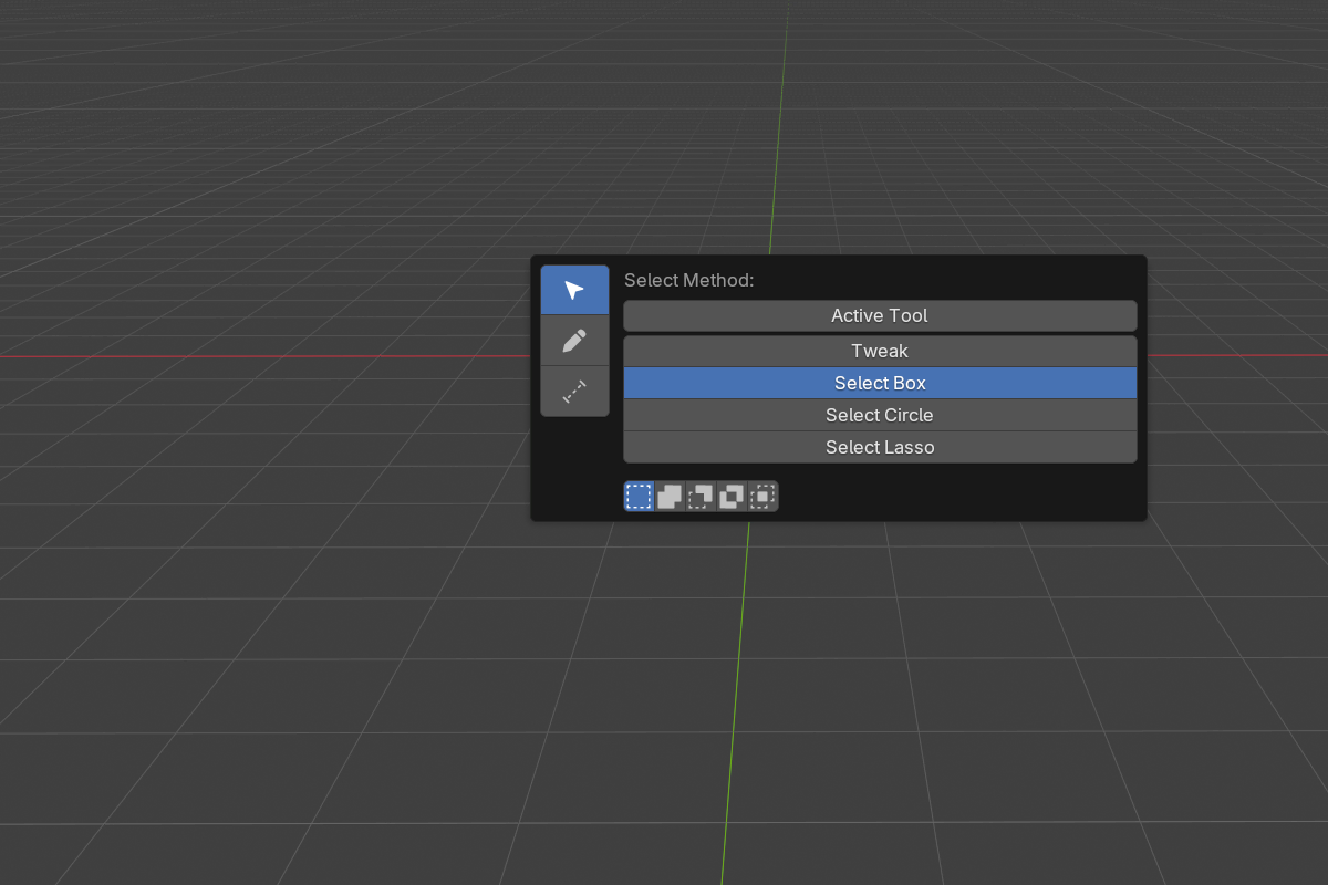 D menu in Select mode