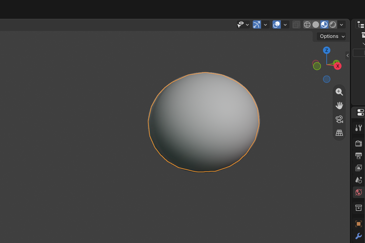 Default matcap shading — no per-object colors set