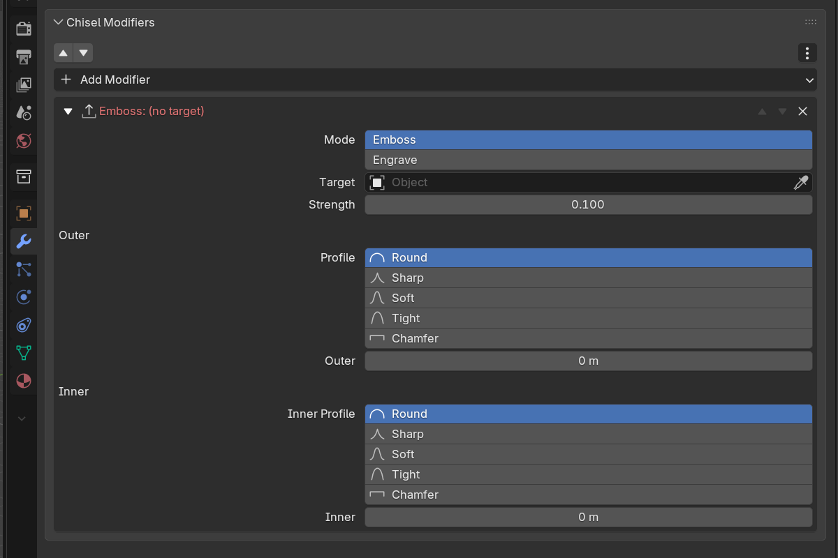Displace settings