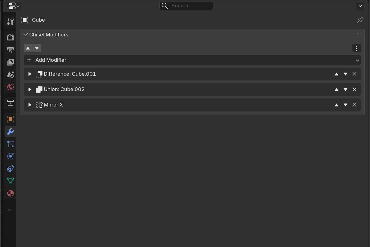 Modifier list