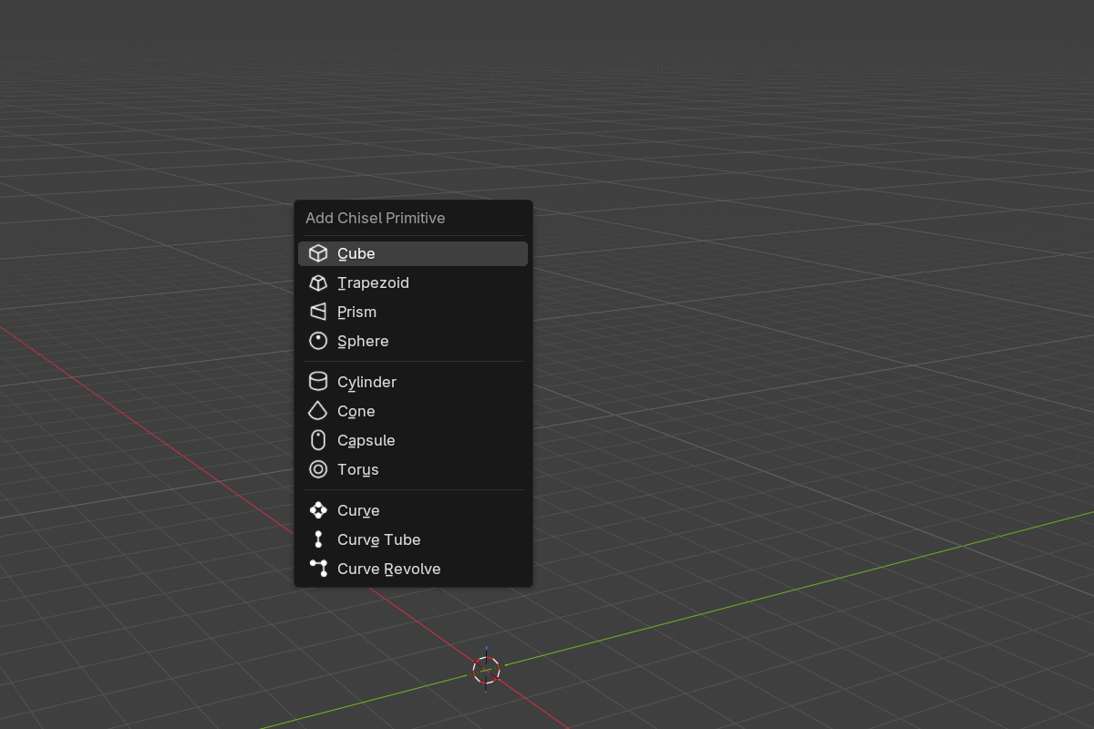 Shift+A menu