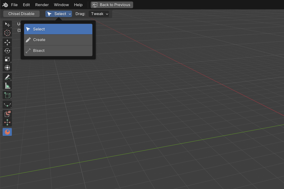 Chisel tool in toolbar